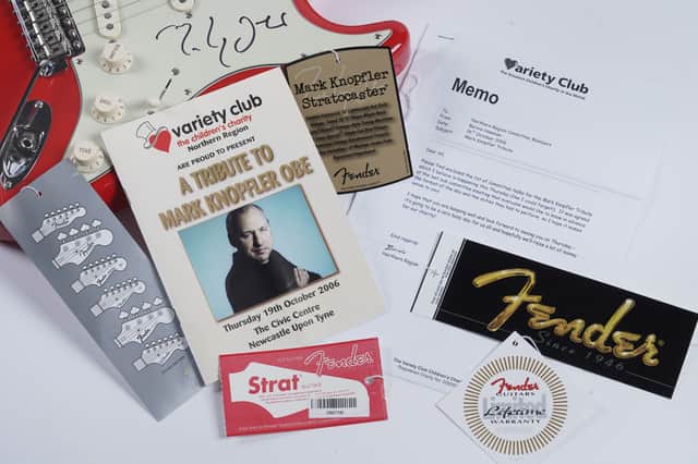 The Mark Knopfler guitar accessories which are part of the auction.