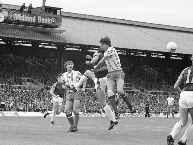 Gary Rowell and Nick Pickering on the attack against West Ham in September 1982. Sunderland won that one 1-0.