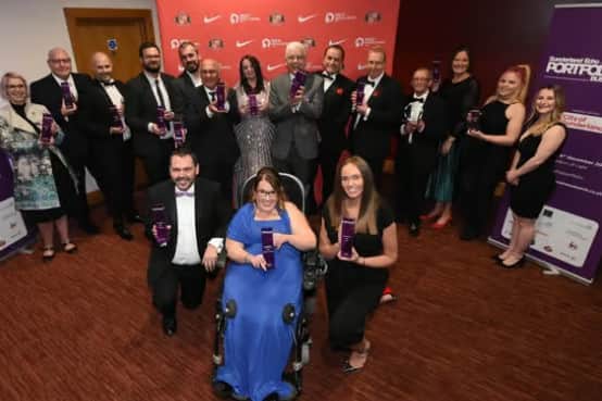 Tara, centre, pictured in 2021 when she was one of the winners of the Sunderland Echo Portfolio Business Awards.