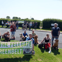 Members of the Save the Fellgate Greenbelt group show their feelings over the housing development plan.
