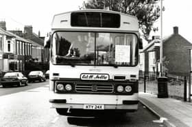 Bus No.24 waiting to depart from South Hylton on the last day of service, in 1995, with driver Jim Rowlands at the wheel.