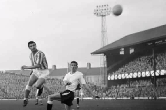 Stan gets a header in during a match in May 1961. Was he one of your favourite players?