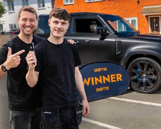 Ciaron Goldingay had just finished work when BOTB presenter Christian Williams turned up to hand him the keys to a new car