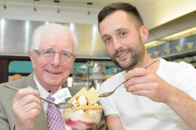 Cllr Alan Kerr, left, and Joe Minchella launched the new flavour of ice cream for South Tyneside Restaurant Week ten years ago.