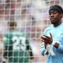 Anthony Elanga of Nottingham Forest acknowledges the fans as he is substituted off during the Premier League match between West Ham United FC and Nottingham Forest FC at London Stadium on May 18, 2025 in London, England. 