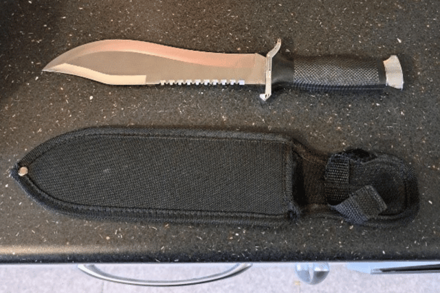 Officers seized a zombie knife during a search of a property.