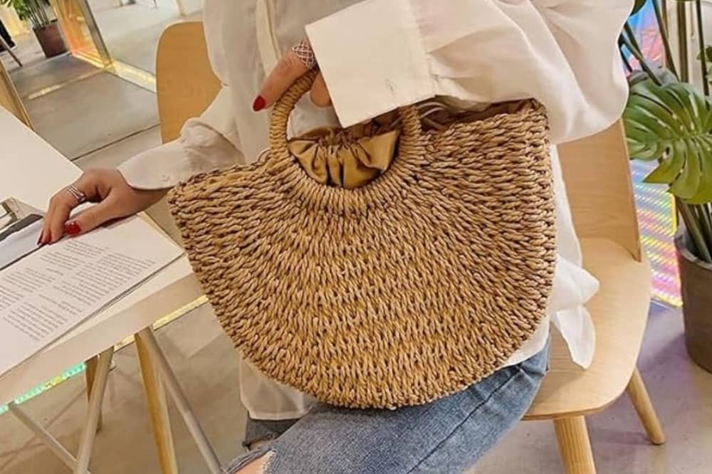 The designer looking straw handbag is the must-have accessory for summer - now £21.24 for a limited time only