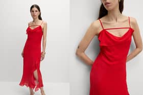Tomato red is the hottest colour of the season and the M&S cowl neck slip dress is all you need