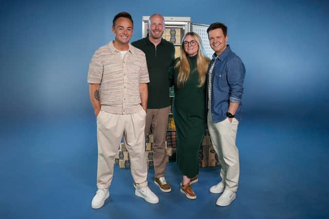 Ant and Dec with Amy and Chris of the Northern Dough Co.