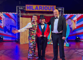 CBBC and panto stars Danny Adams (left), Clive Webb (middle), and Mick Potts, are bringing Cirque Du Hilarious' 'Bonkers' to South Shields.