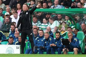 Eddie Howe Head Coach of Newcastle reacts during the pre-season friendly match between Celtic and Newcastle United at Celtic Park on July 19, 2025 in Glasgow, Scotland. (Photo by Stu Forster/Getty Images)
