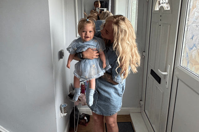 Courtney Olsen, with her daughter Reeva, who was diagnosed with Pitt Hopkins Syndrome.