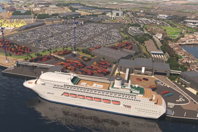 A CGI of how the £150million green terminal could look.