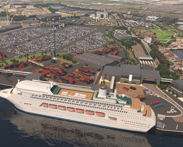 A CGI of how the £150million green terminal could look.