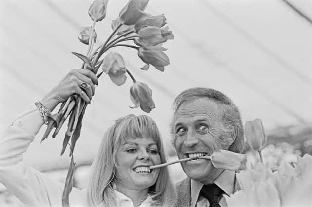Bruce Forsyth pictured here in 1973 with Anthea Redfern, his co-host on The Generation Game.