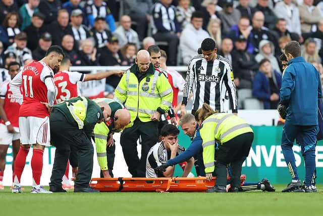 Tino Livramento was stretchered off for Newcastle United. 