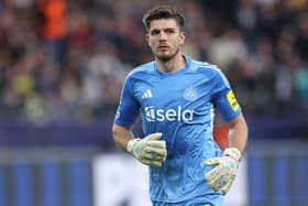 Nick Pope of Newcastle United in action during the UEFA Champions League 2025/26 League Phase MD2 match between R. Union Saint-Gilloise and Newcastle United FC at RSC Anderlecht Stadium on October 01, 2025 in Brussels, Belgium.