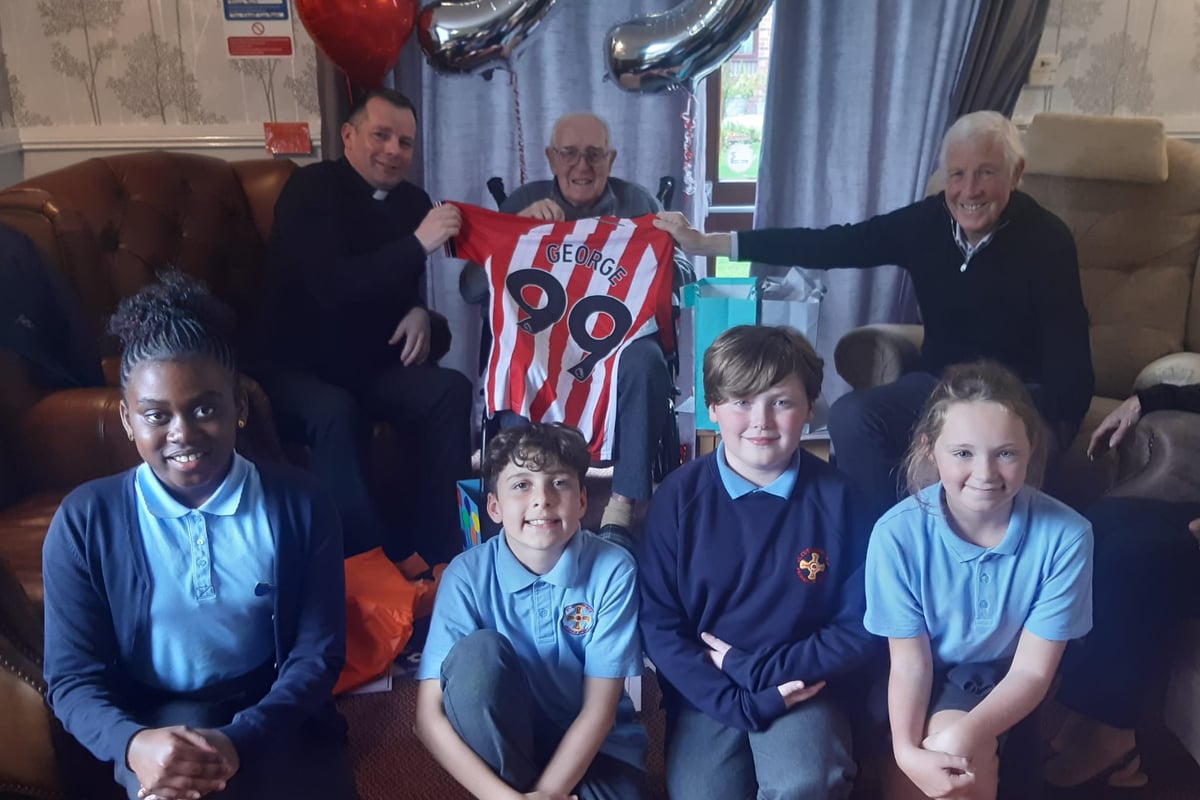 Watch as Black Cats super-fan George, 99, breaks birthday card record and gets special visit from SAFC legend 