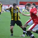 Action from Hebburn Town's defeat at FC United of Manchester (photo Tyler Lopes)