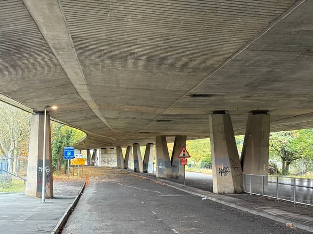 The closed A167 Gateshead Highway flyover