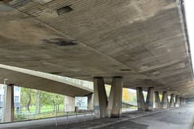 The closed A167 Gateshead Highway flyover