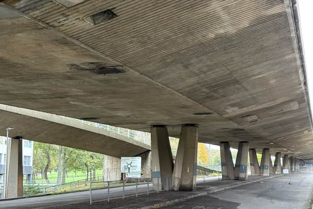 The closed A167 Gateshead Highway flyover