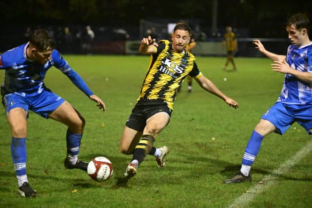 Action from Hebburn Town's FA Trophy first round defeat against Dunston UTS (photo Tyler Lopes)