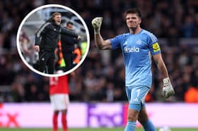 Nick Pope and Eddie Howe