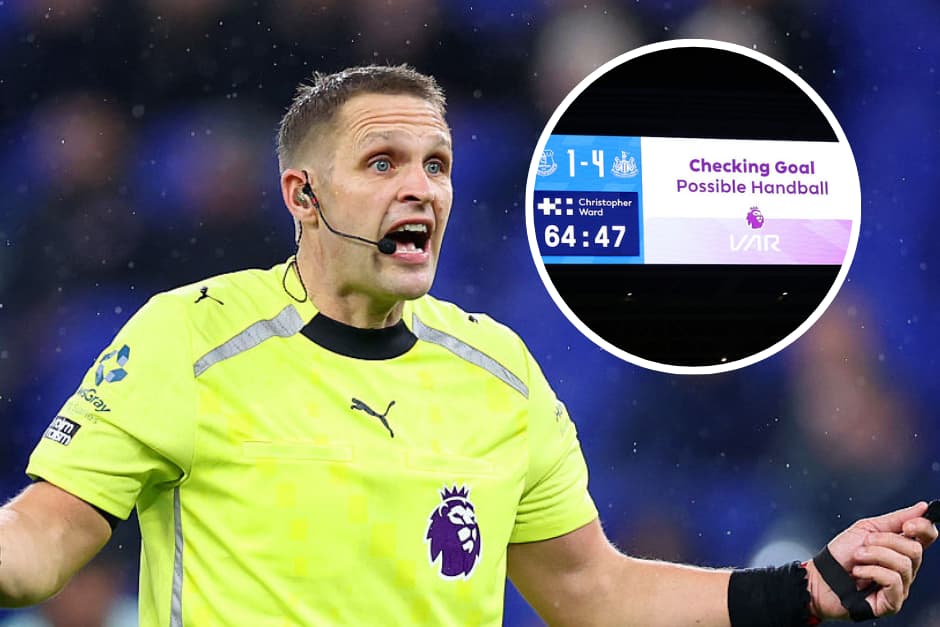 Pl Var Frame Premier League release VAR statement during Everton v Newcastle United ...