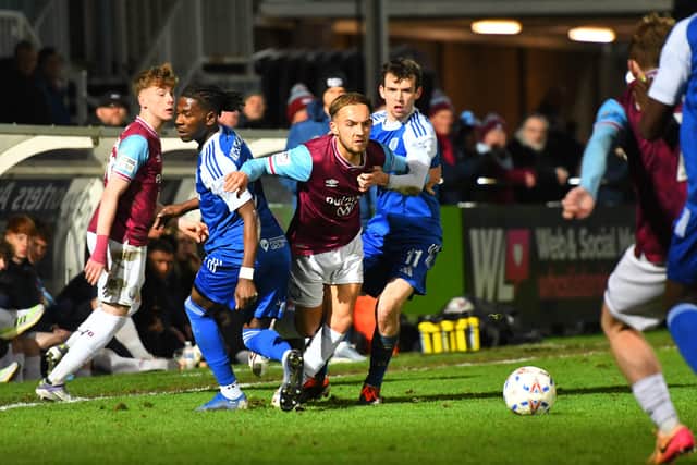 Action from South Shields FA Trophy third round defeat against Macclesfield (photo Kevin Wilson)