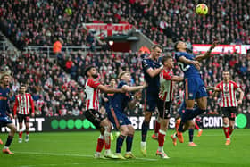 Newcastle defender Malick Thiaw in action against Sunderland. 