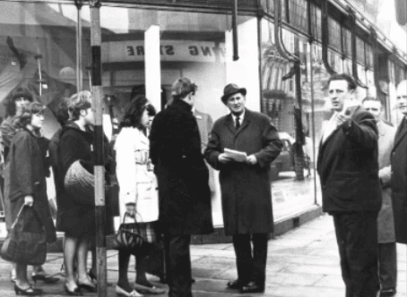 Queueing outside Binns in King Street, South Shields, for a day of shopping 60 years ago.