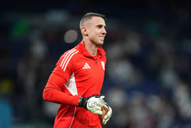 Odisseas Vlachodimos of Sevilla FC warms up prior to the LaLiga EA Sports match between Real Madrid CF and Sevilla FC at Estadio Santiago Bernabeu on December 20, 2025 in Madrid, Spain. (Photo by Angel Martinez/Getty Images)