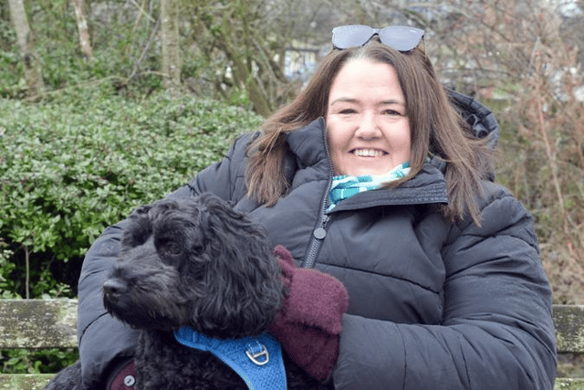 Former mental health nurse Jane Wheatley with Rocco.