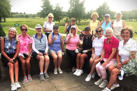 Boldon Golf Club ladies captain Alyson Smith and committee member Katherine Pearson with some of the club's growing number of female members.