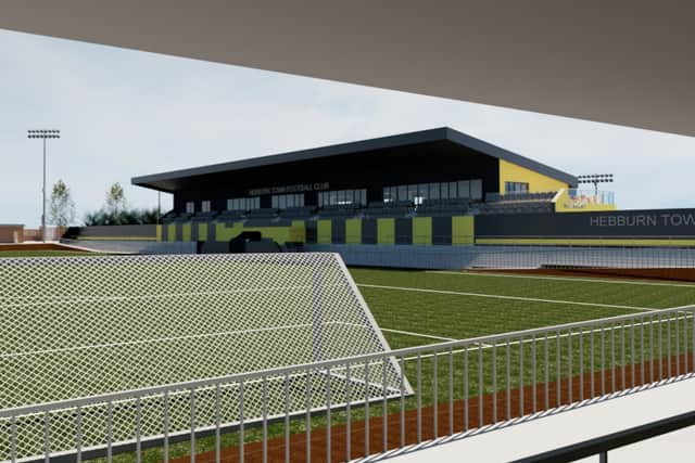 The Hebburn Town FC redevelopment plans include the construction of a new South Stand