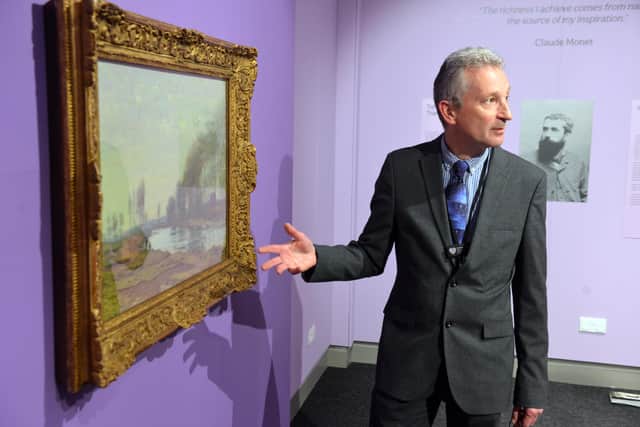 Geoff Woodward, the manager of South Shields Museum & Art Gallery with the world-renowned Monet artwork.