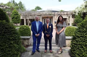 Cllr Paul Dean, Lead Member for Voluntary Sector, Partnerships and Equalities (left), with Cllr Jay Potts, Mayor of South Tyneside, and Alene Lee, of Jarrow Hall.