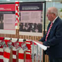 Sir Bob Murray introducing Away From Home exhibition to the Beacon of Light