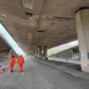 The closed A167 Gateshead Highway Flyover, where demolition work started in April.