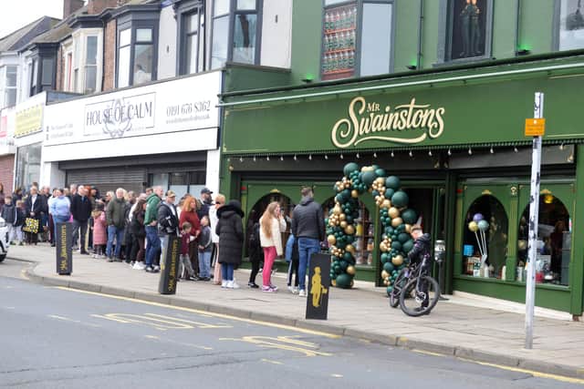 Sweet lovers gather for the new Mr Swainton's sweet shop grand opening on Fowler Street.