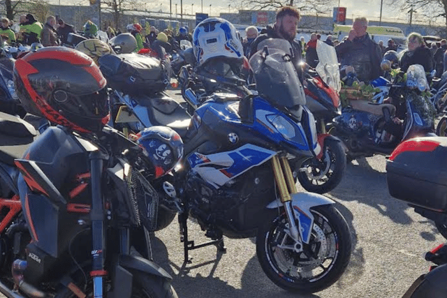 Some of the 1,200 bikers who took part in the annual Easter Egg Run.