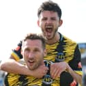 Hebburn Town celebrate after Gary Martin scored the only goal of their home win against Stockton Town (photo Tyler Lopes)