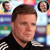 Eddie Howe (main) has the backing of sporting director Ross Wilson (left inset) and CEO David Hopkinson.
