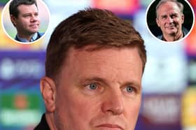 Eddie Howe (main) has the backing of sporting director Ross Wilson (left inset) and CEO David Hopkinson.