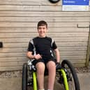 One of the users of the new all terrain wheelchair at East Boldon Scout Group