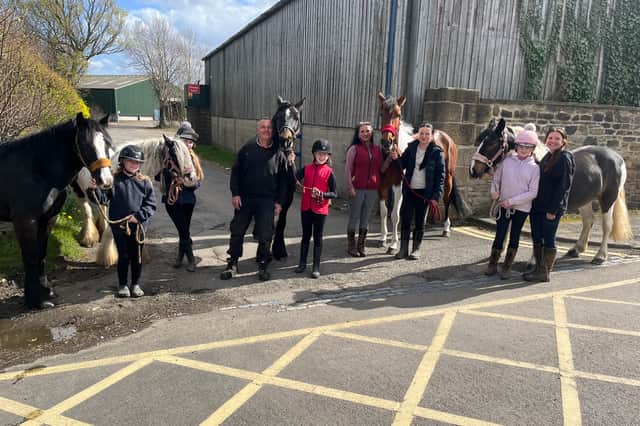 l-r: Brodie Tallack, nine, Jessie Tallack, 14, dad Brian Watling, Lydia Southern, 12, mum Fallon Hick, L