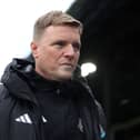 Eddie Howe, Manager of Newcastle United, looks on prior to the Premier League match between Crystal Palace and Newcastle United at Selhurst Park on April 12, 2026 in London, England. (Photo by Steve Bardens/Getty Images)