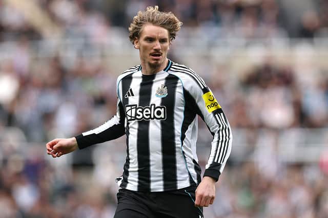 Newcastle United player Nick Woltemade in action during the Premier League match between Newcastle United and Bournemouth at St James' Park on April 18, 2026 in Newcastle upon Tyne, England. (Photo by Stu Forster/Getty Images)