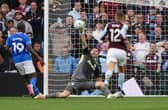 Aston Villa's Emiliano Martinez saves a shot from Sunderland's Habib Diarra.